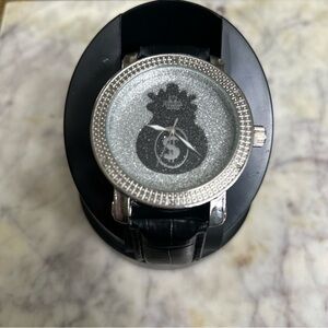 Diamond Maxx Men Watch Silver and Black Watch with Glitter Dial